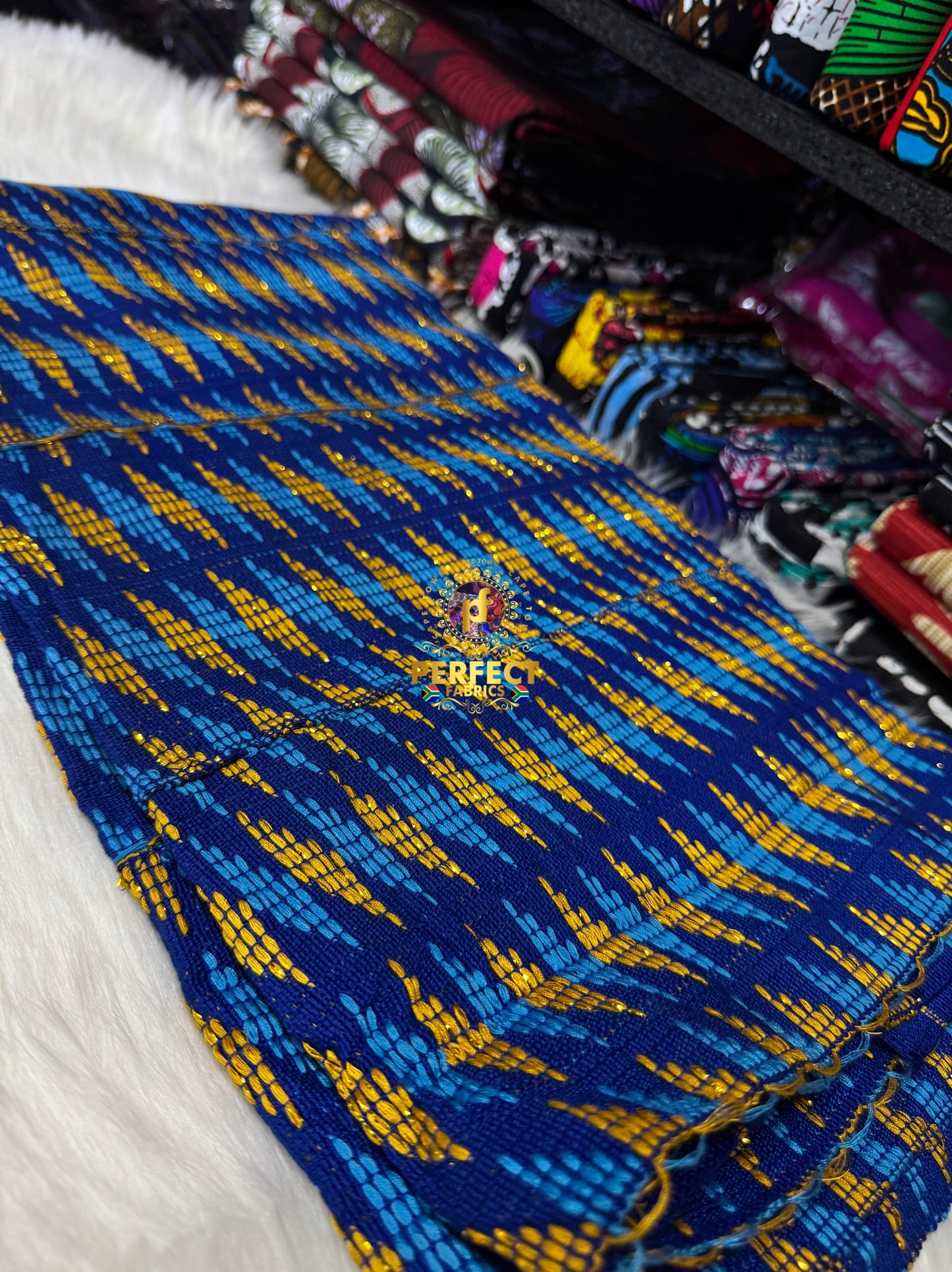 Blue Tones & Gold Ashanti Kente