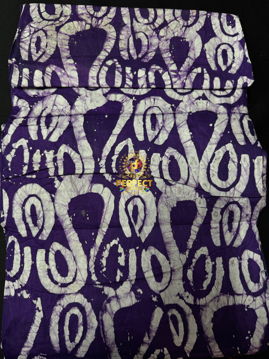 Purple & White Cotton Adire