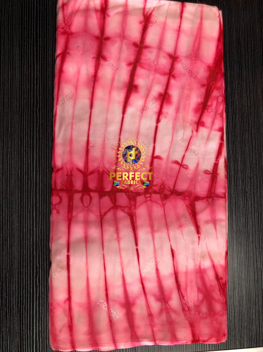 Pink & White Silk Adire