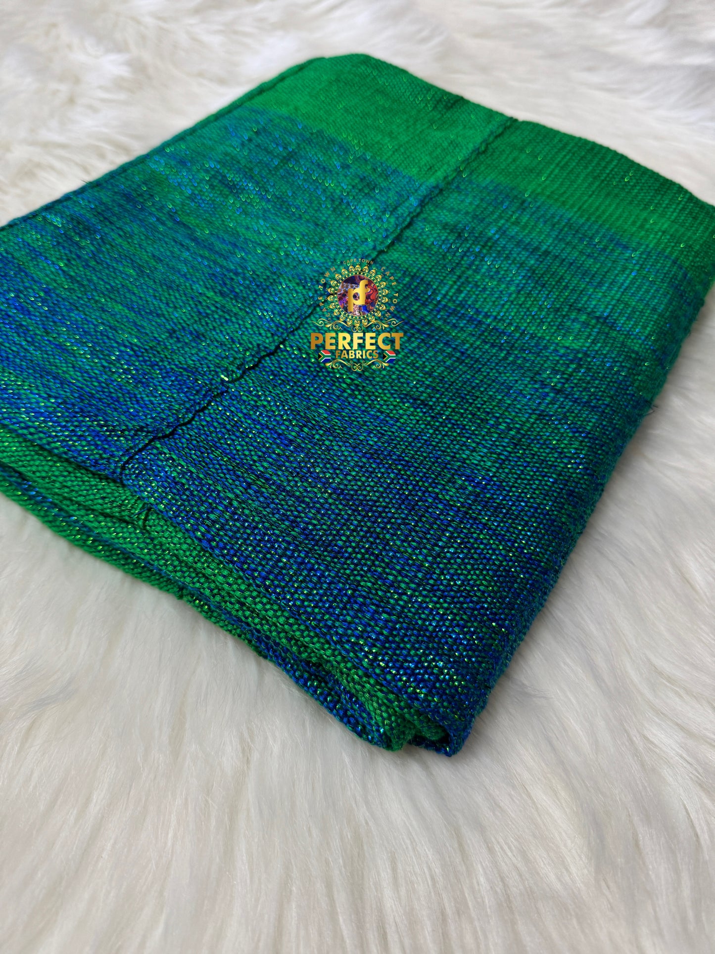 Blue & Green Ombre Ashanti Kente