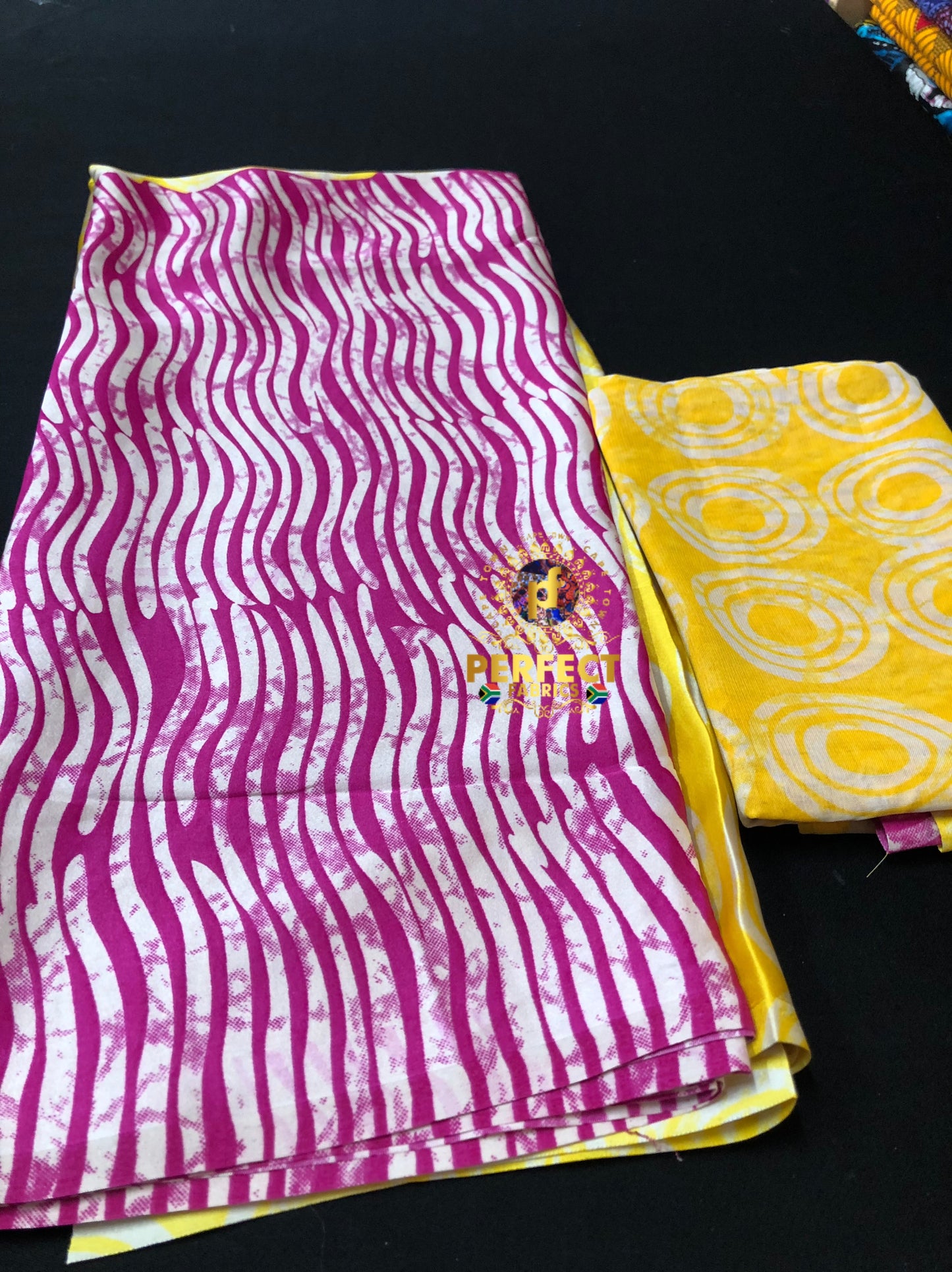 Yellow & Pink Adire Silk Sets