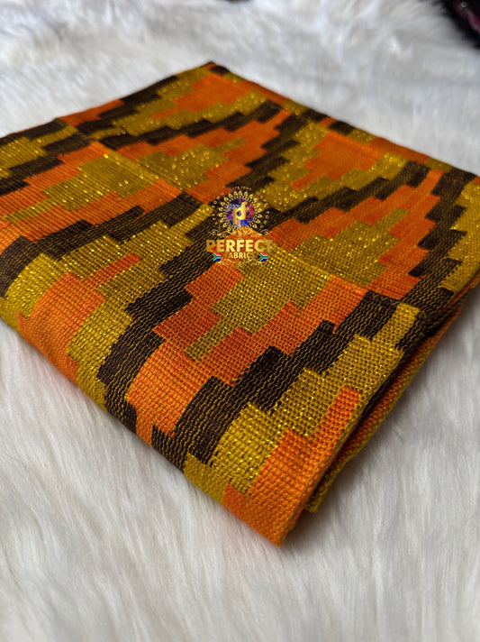 Brown, Gold & Orange Ashanti Pattern