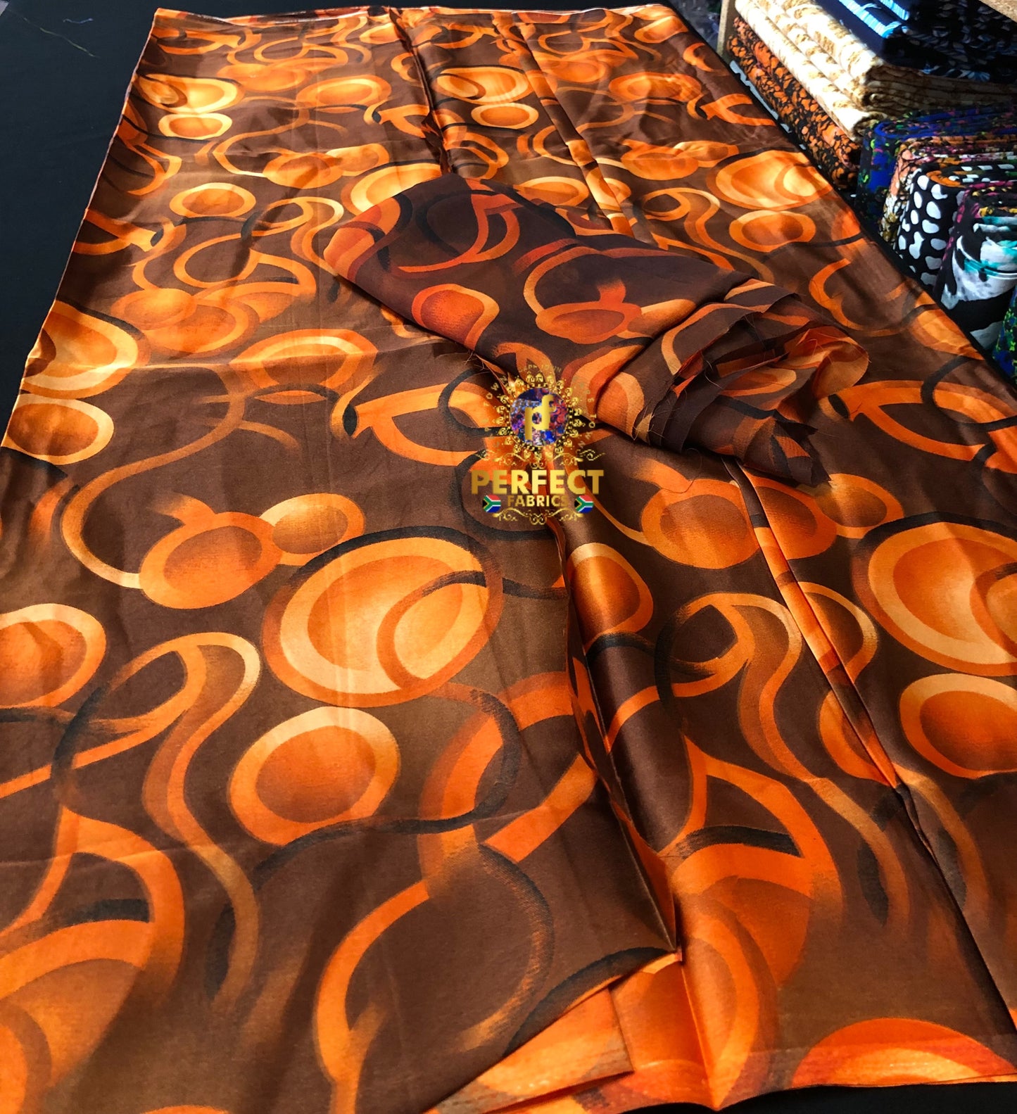 Unique Orange & Brown Tones Silk Set