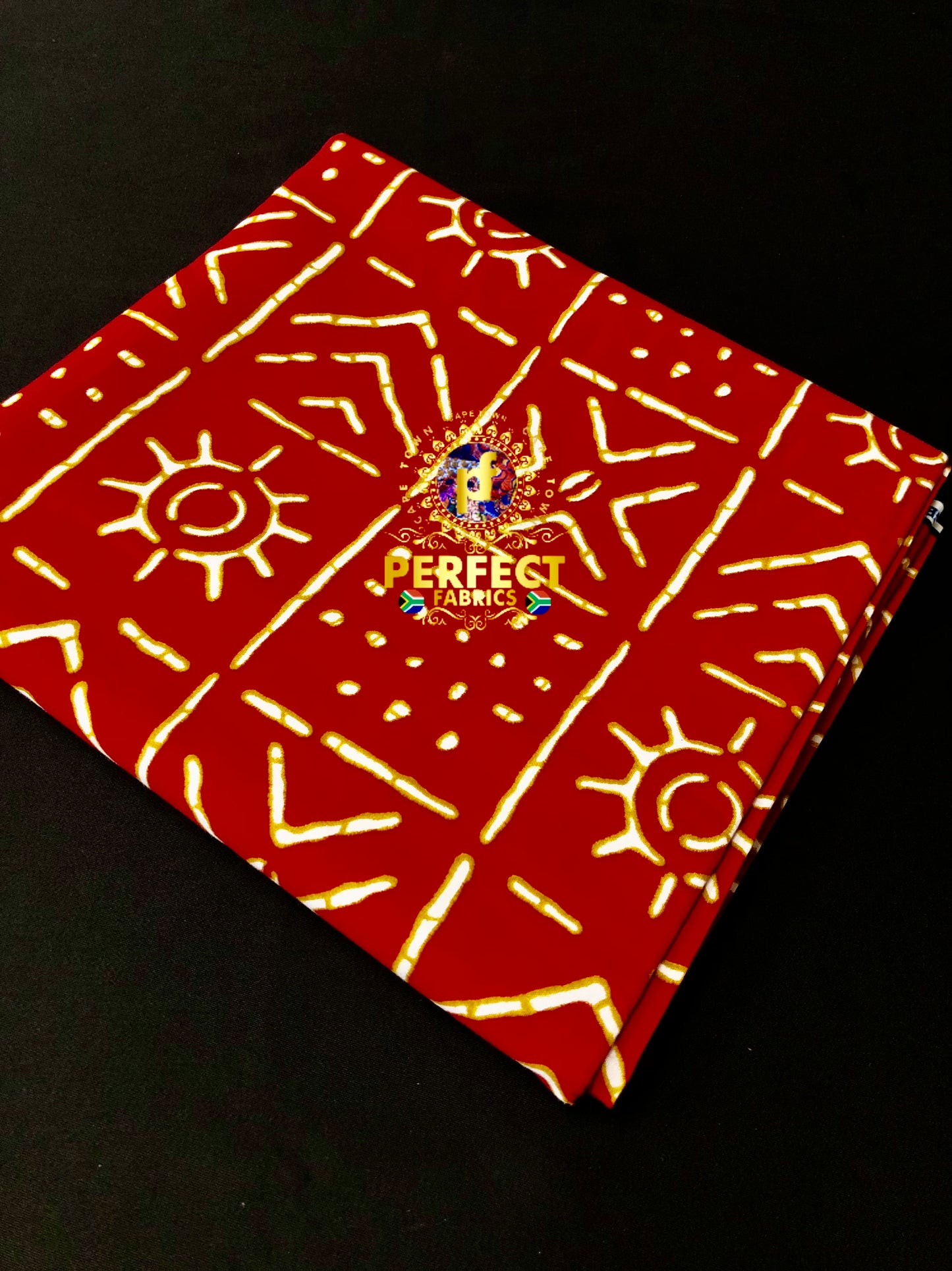 Red & Champagne Gold Tribal Ankara