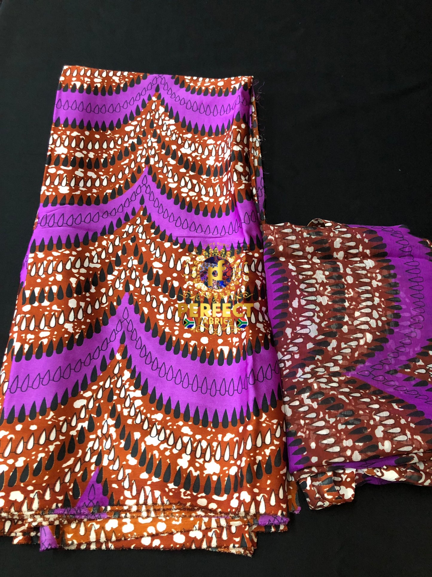 Purple & Brown Silk Set