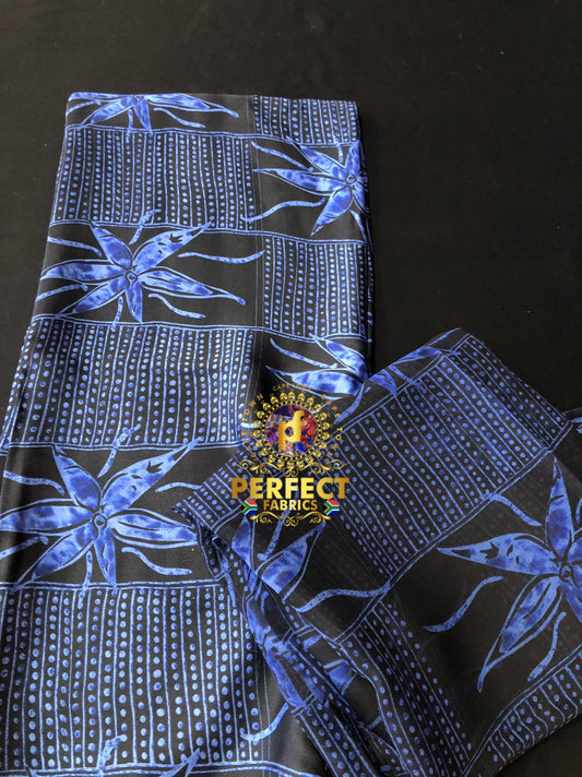 Blue Adire Silk Set