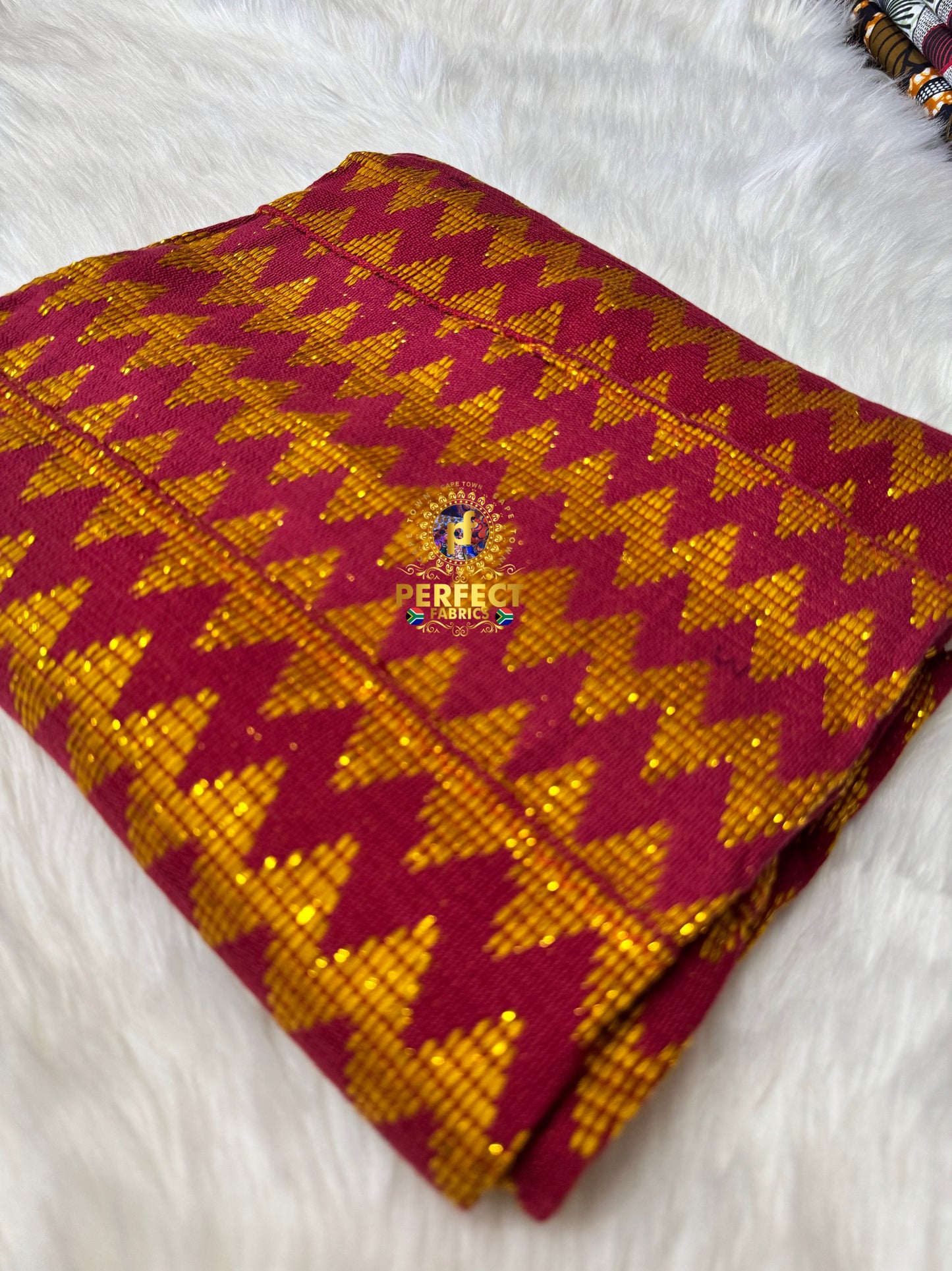 Maroon & Gold Ashanti Kente