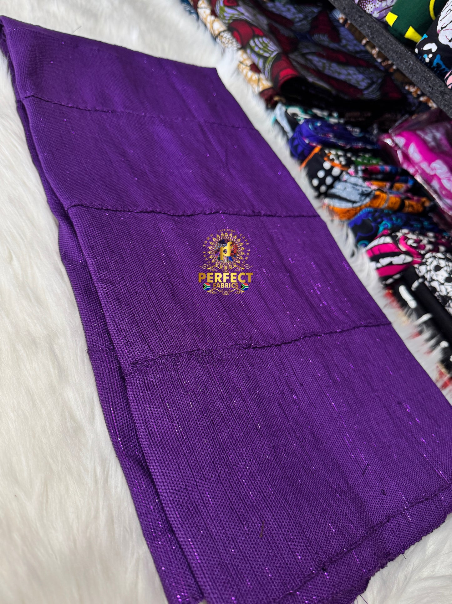 Ashanti- Purple Shimmery Plain Kente