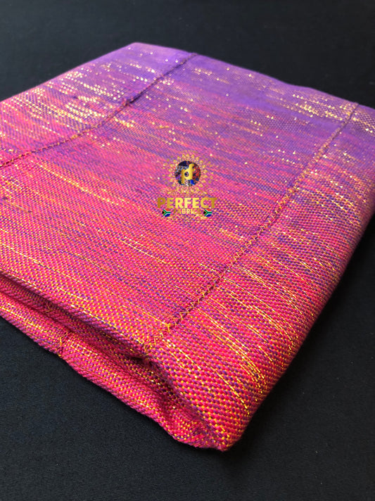 Pink, Purple & Gold Ombré Shimmery Kente