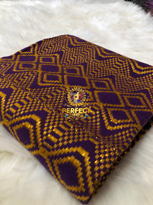 Purple & Gold Ashanti Kente