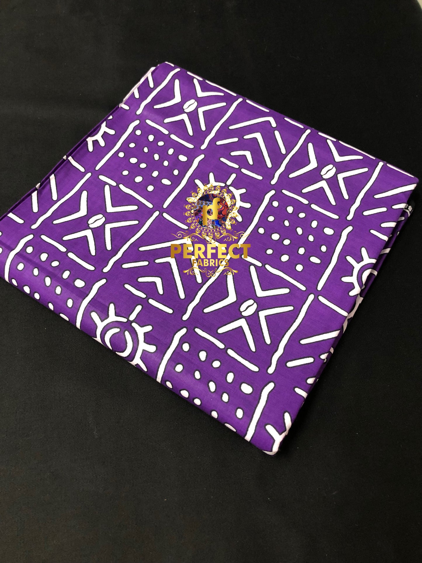 Purple & White Tribal Ankara