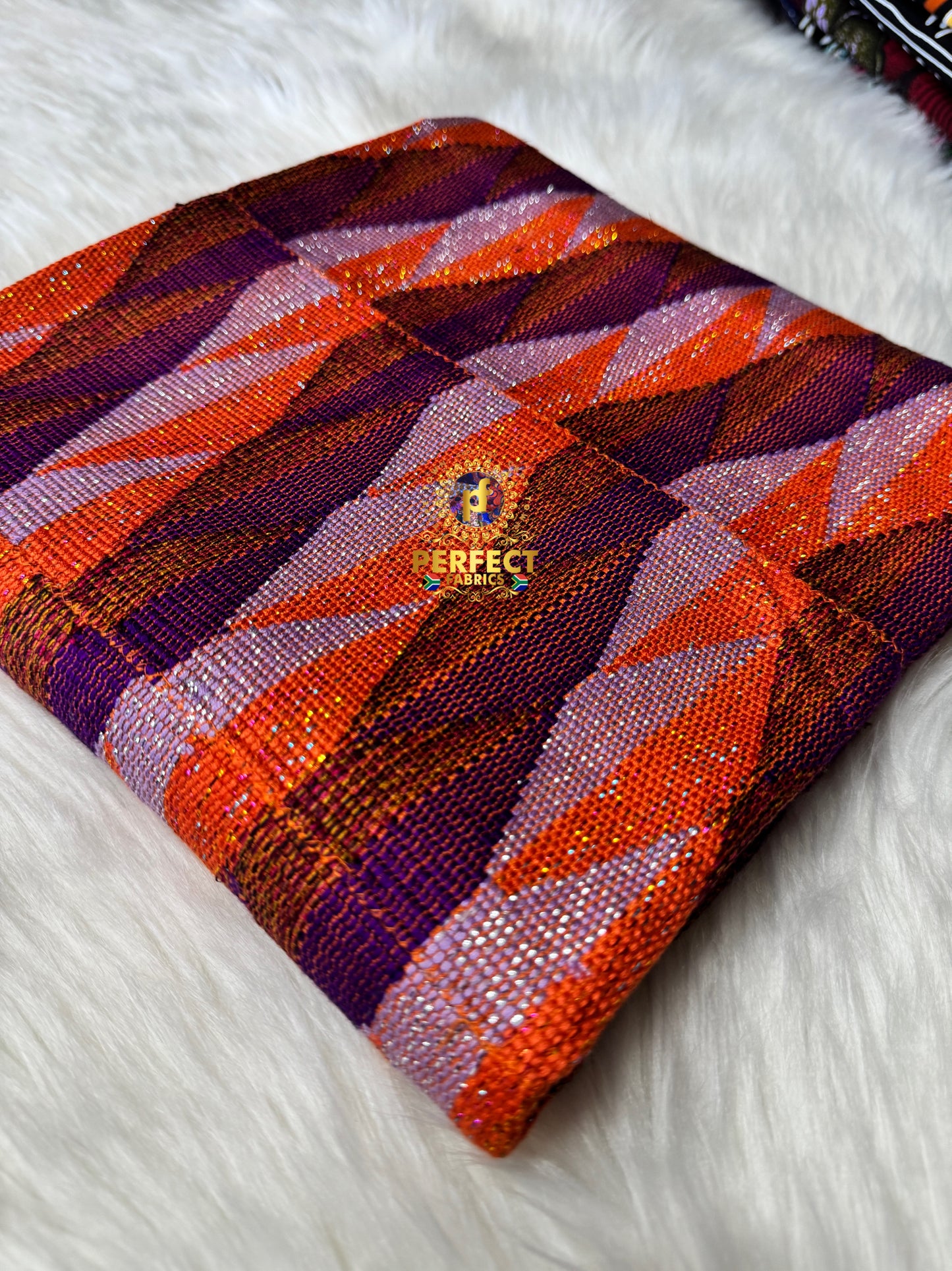 Purple, Lilac & Orange Ashanti Pattern