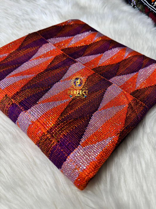 Purple, Lilac & Orange Ashanti Pattern