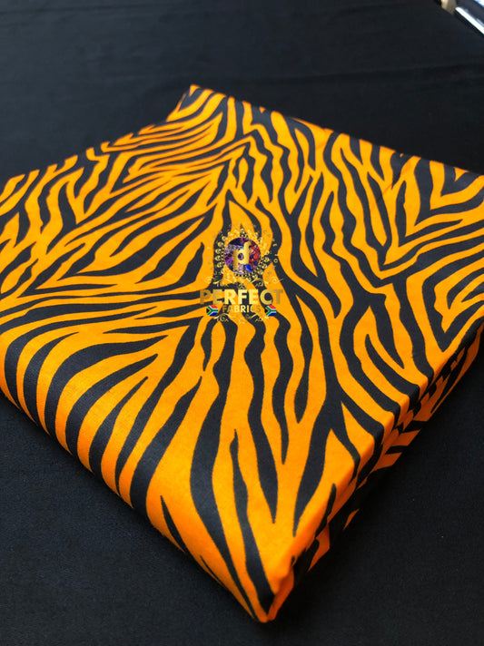 Orange & Black Zebra Ankara