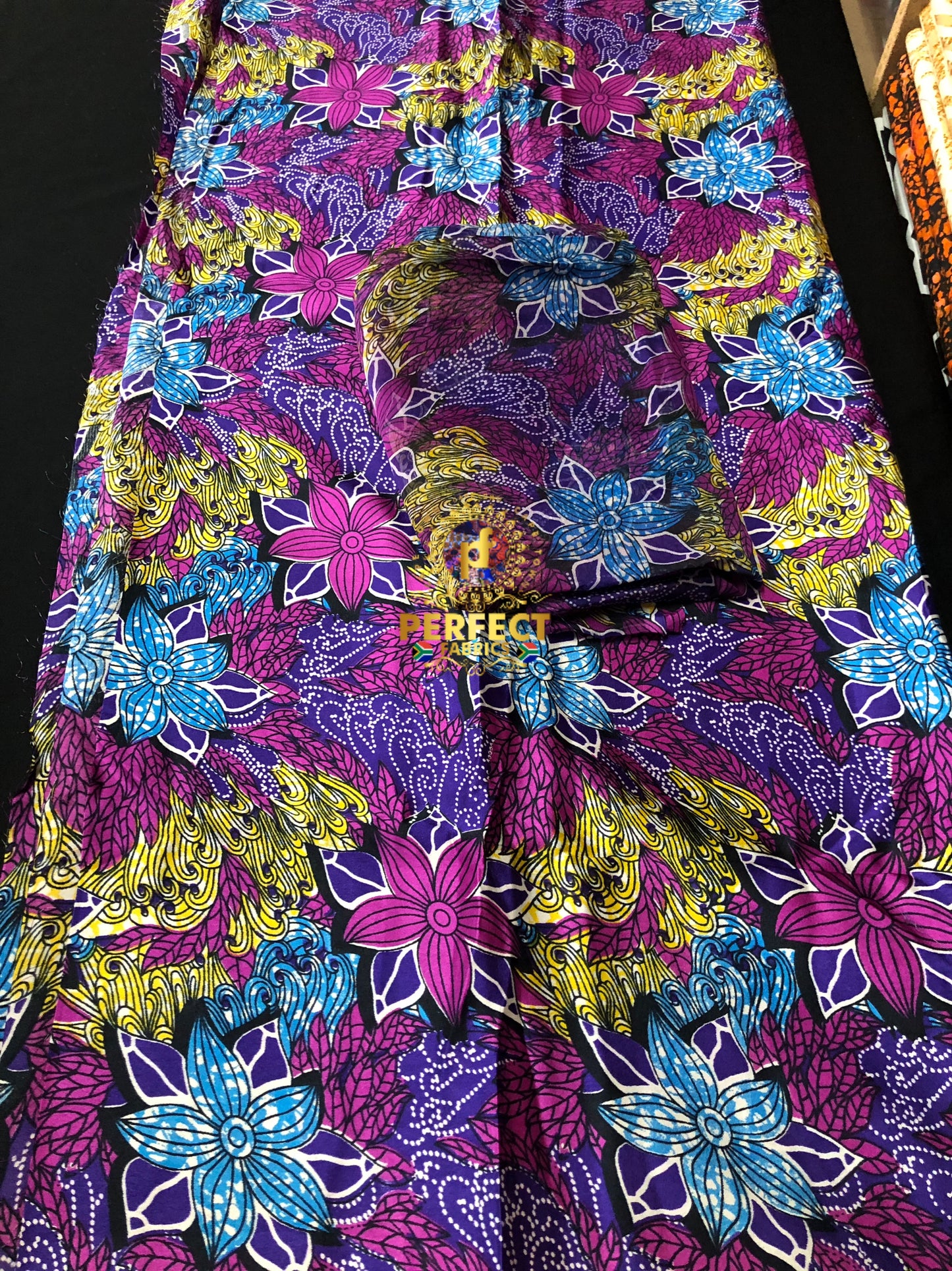 Purple Floral Silk Ankara Set