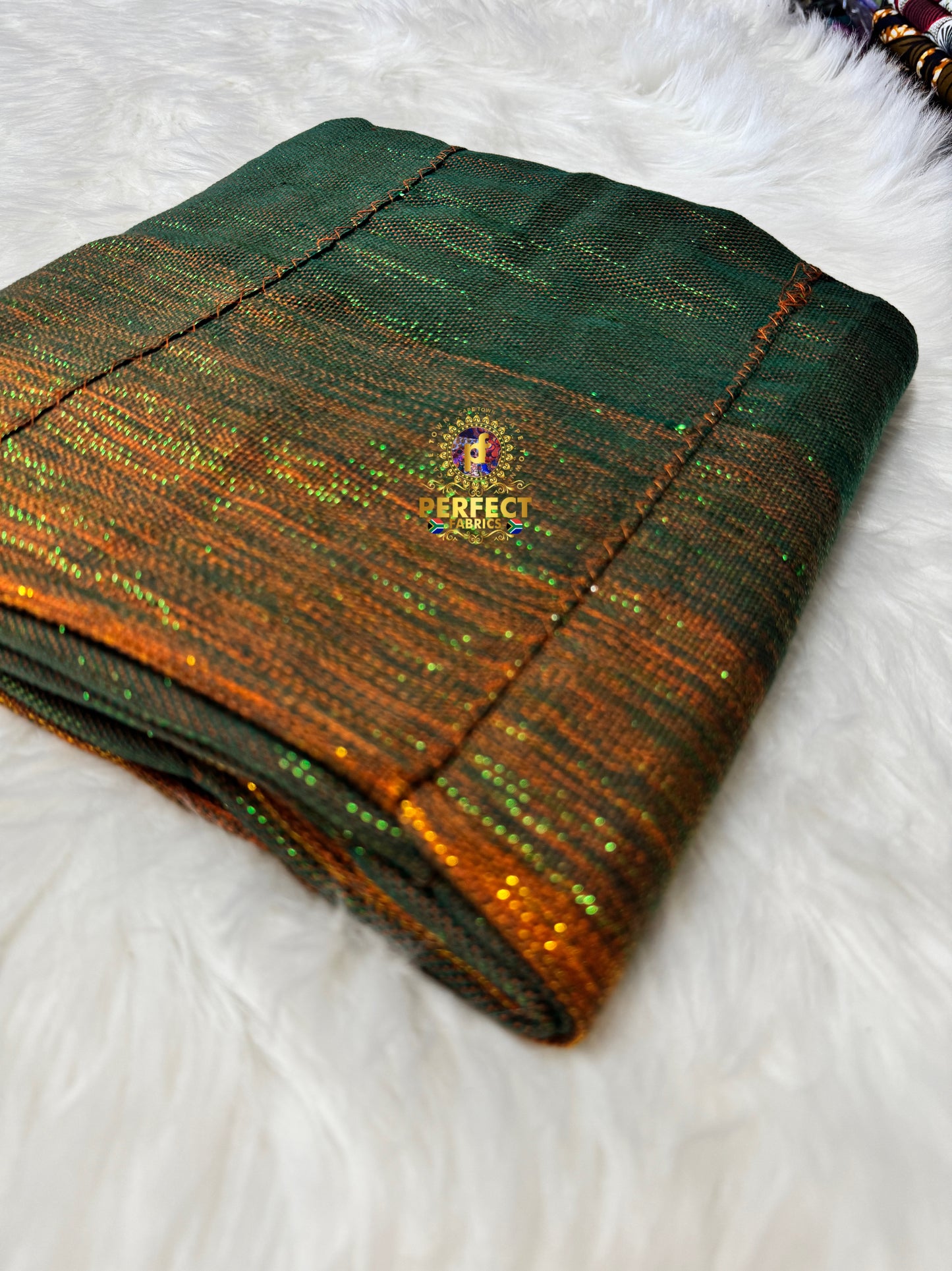 Green & Orange Ombre Ashanti Kente