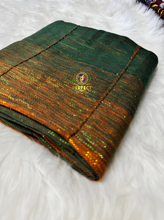 Green & Orange Ombre Ashanti Kente