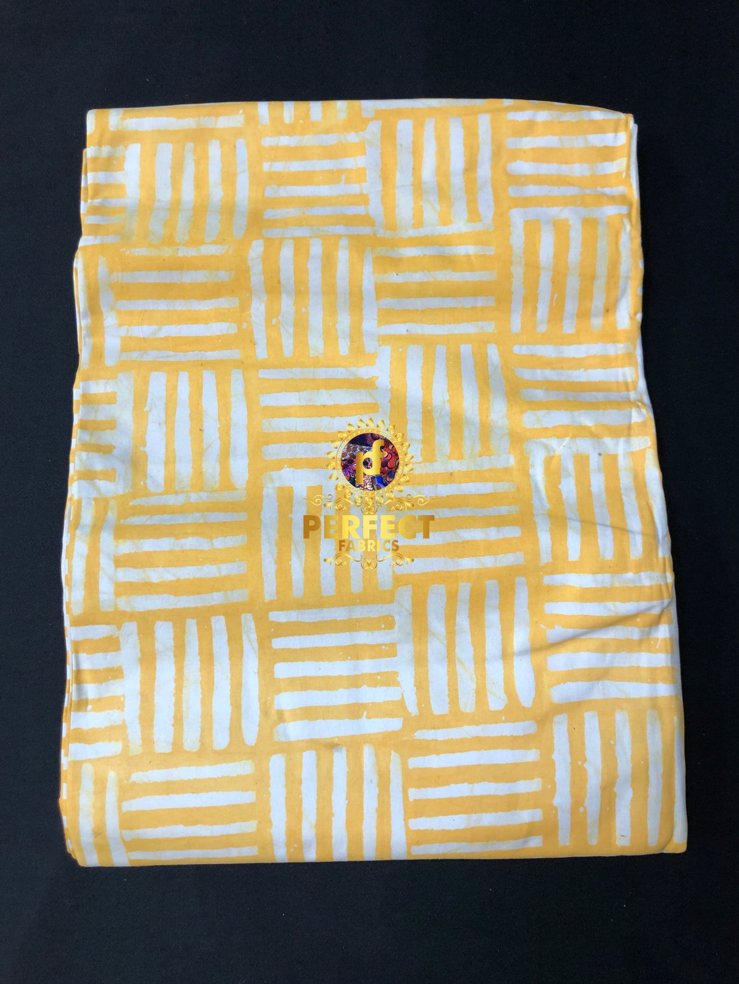 Yellow & White Cotton Adire