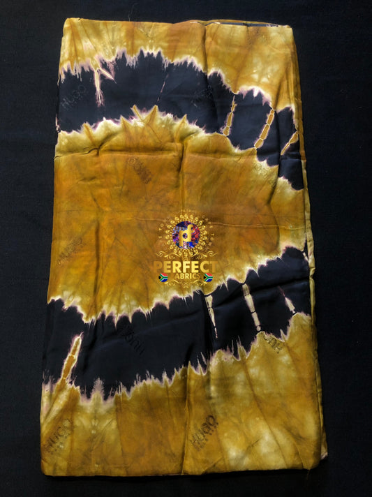 Olive Green Silk Adire