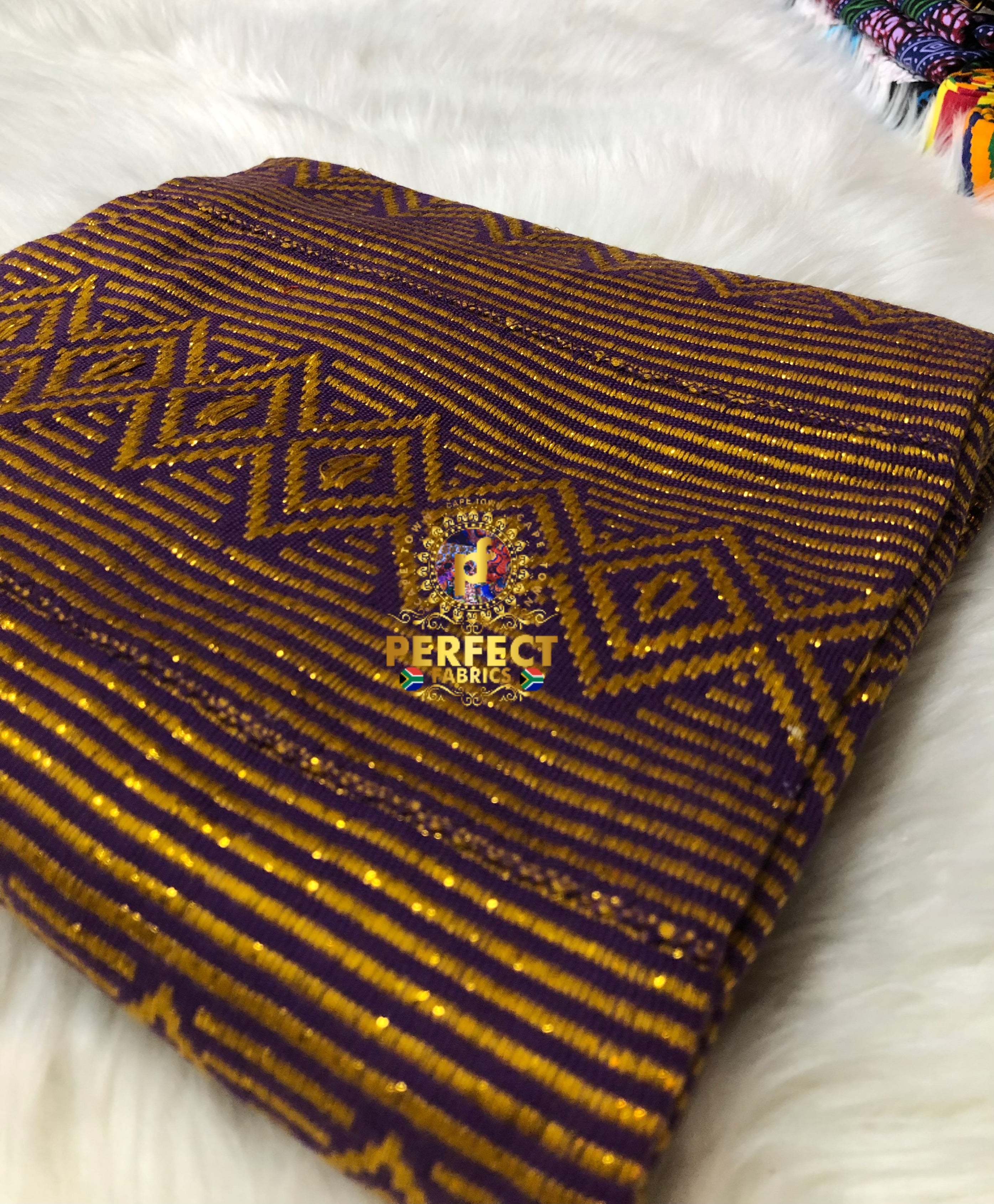 Purple & Gold Ashanti Kente – PERFECT FABRICS