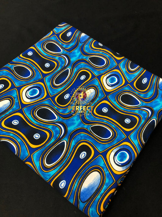 Unique Blue Cotton Ankara