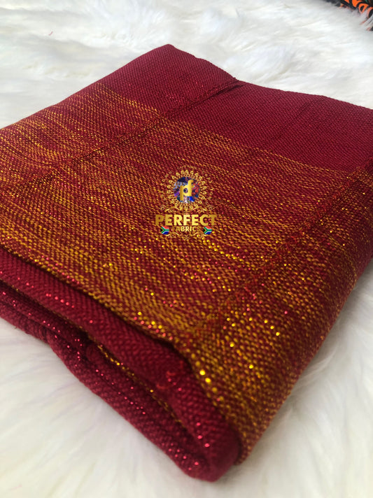 Maroon & Gold Ombre Ashanti Kente