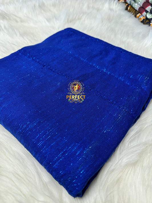 Ashanti- Blue Shimmery Plain Kente