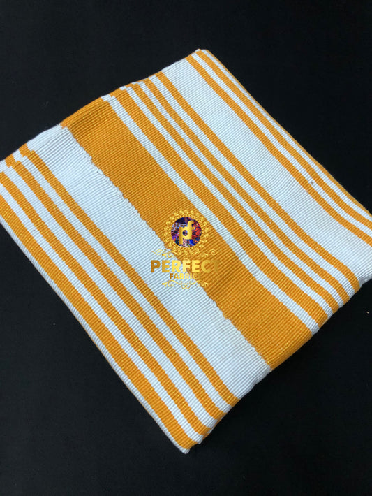 White & Gold Fugu Kente