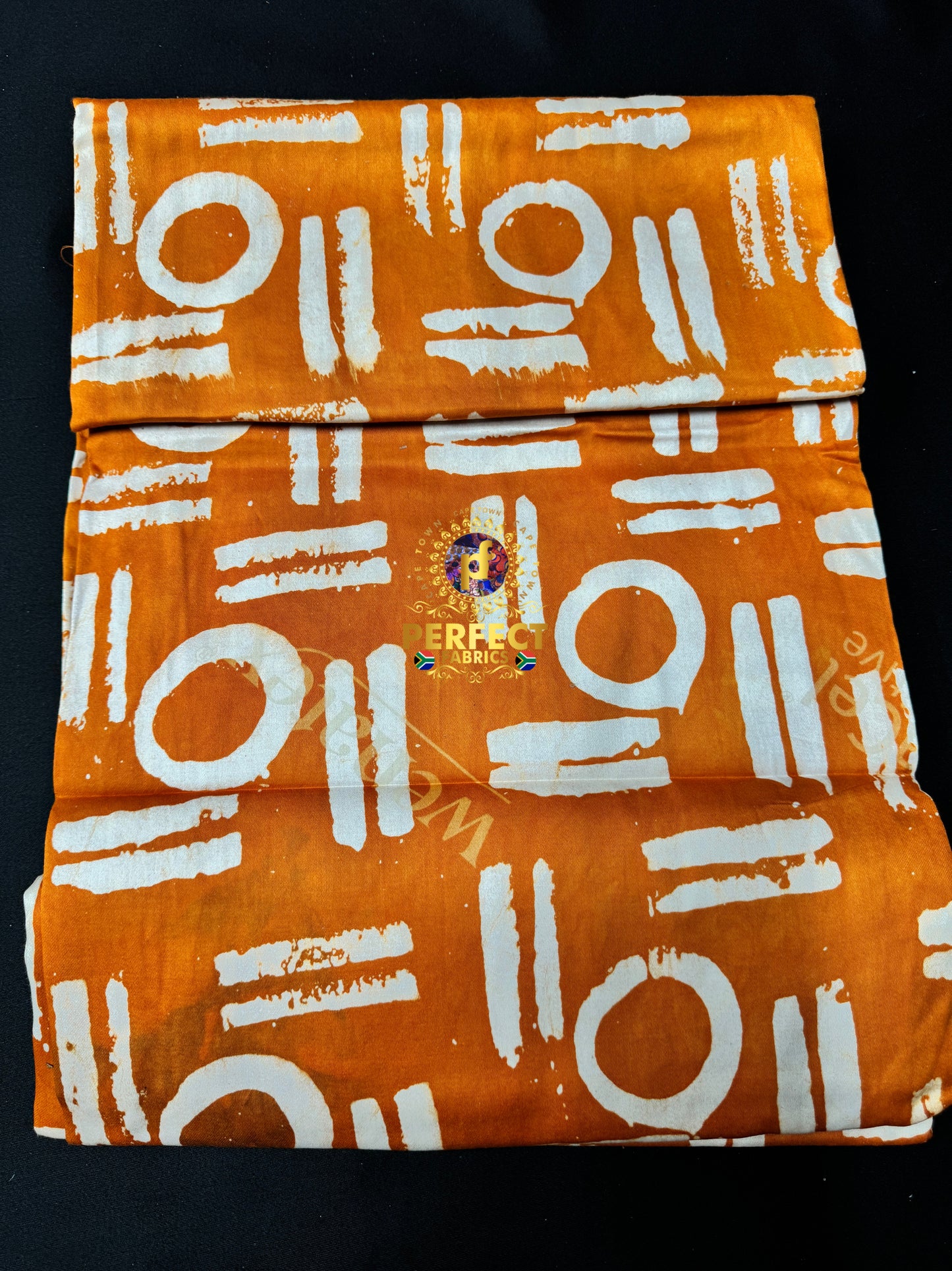 Orange & White Cotton Adire