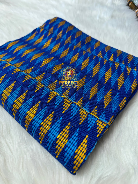 Blue Tones & Gold Ashanti Kente