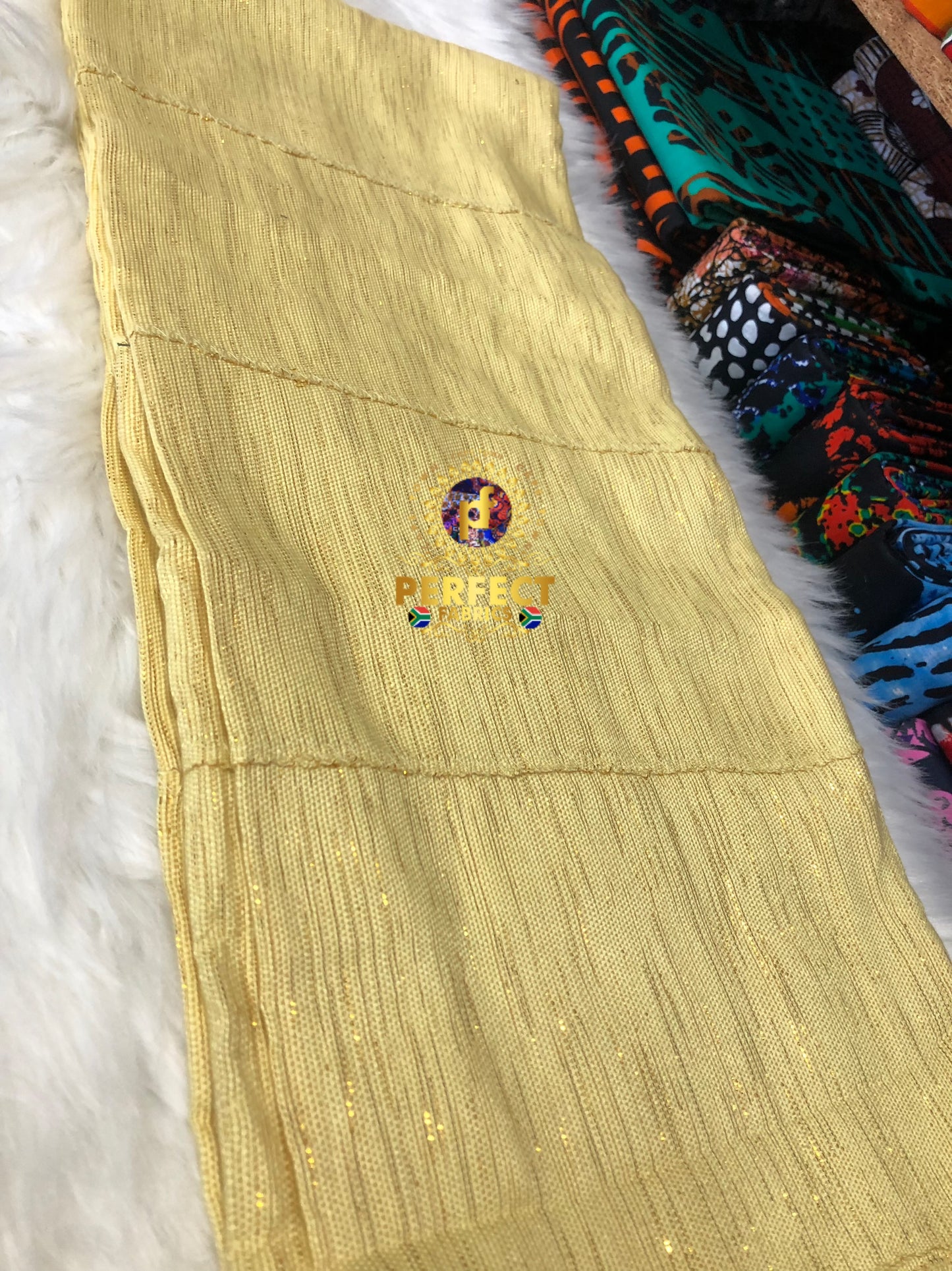 Ashanti- Butter Yellow Shimmery Plain Kente