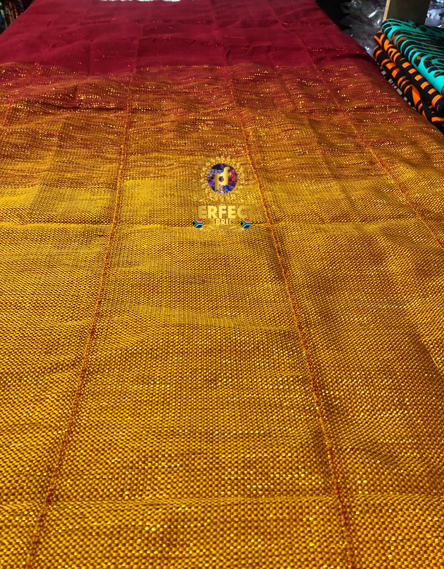 Maroon & Gold Ombre Kente