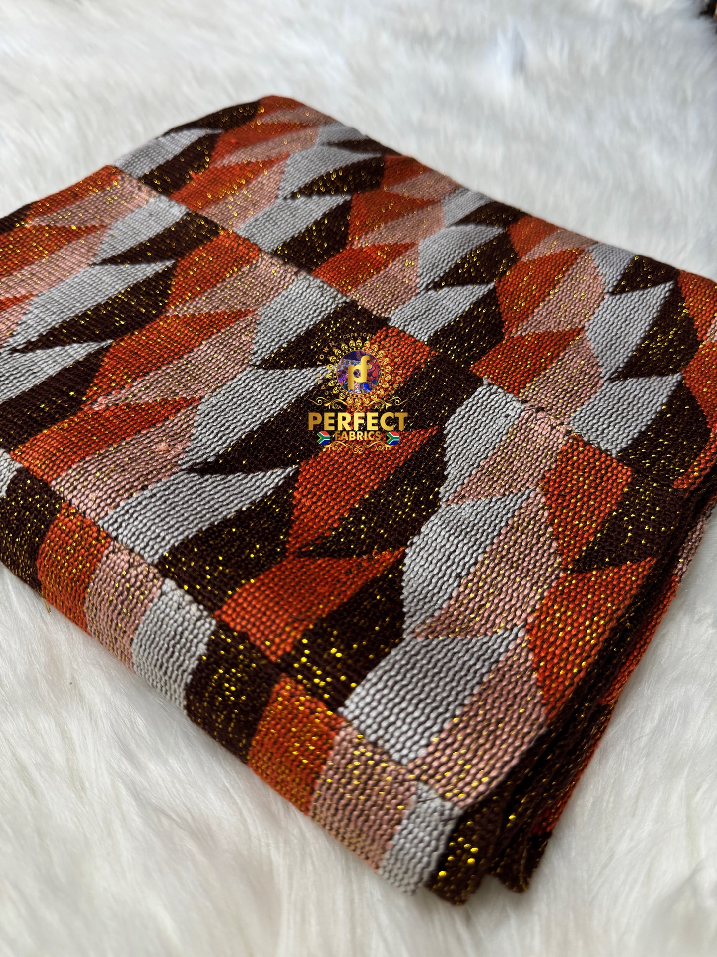 Orange & Brown Tones Ashanti Kente
