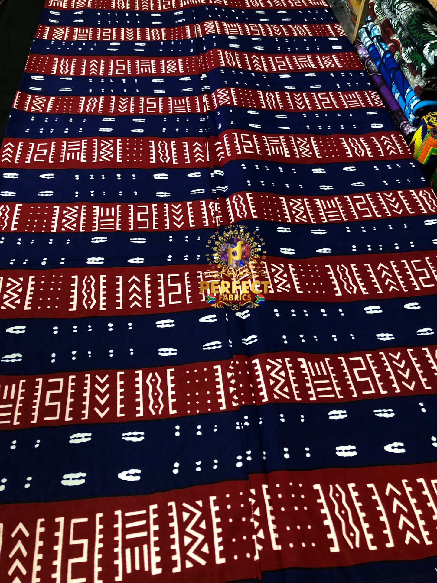 Navy Blue & Maroon Tribal Ankara