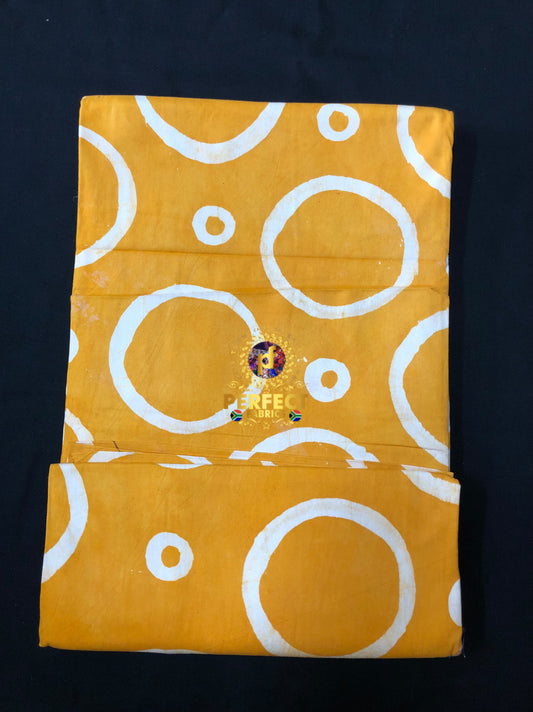 Mustard Yellow  & White Cotton Adire