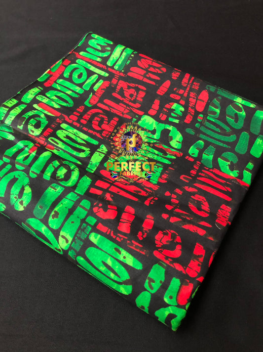 Green & Red Adire Ankara