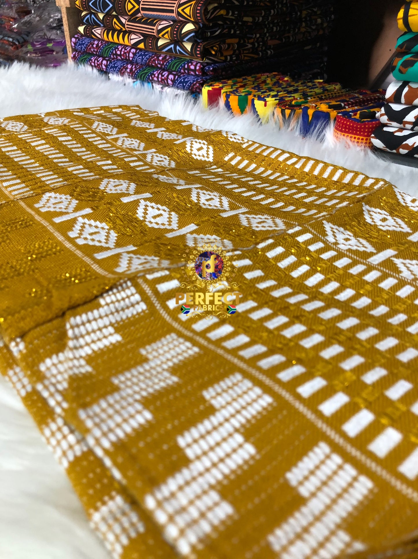 Gold & White Ashanti Kente
