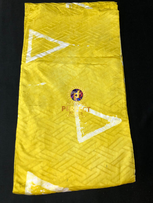 Yellow & White Triangle Adire