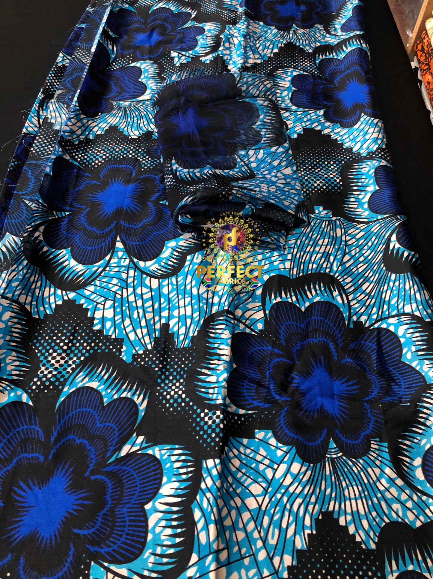 Blue Floral Ankara Silk Set