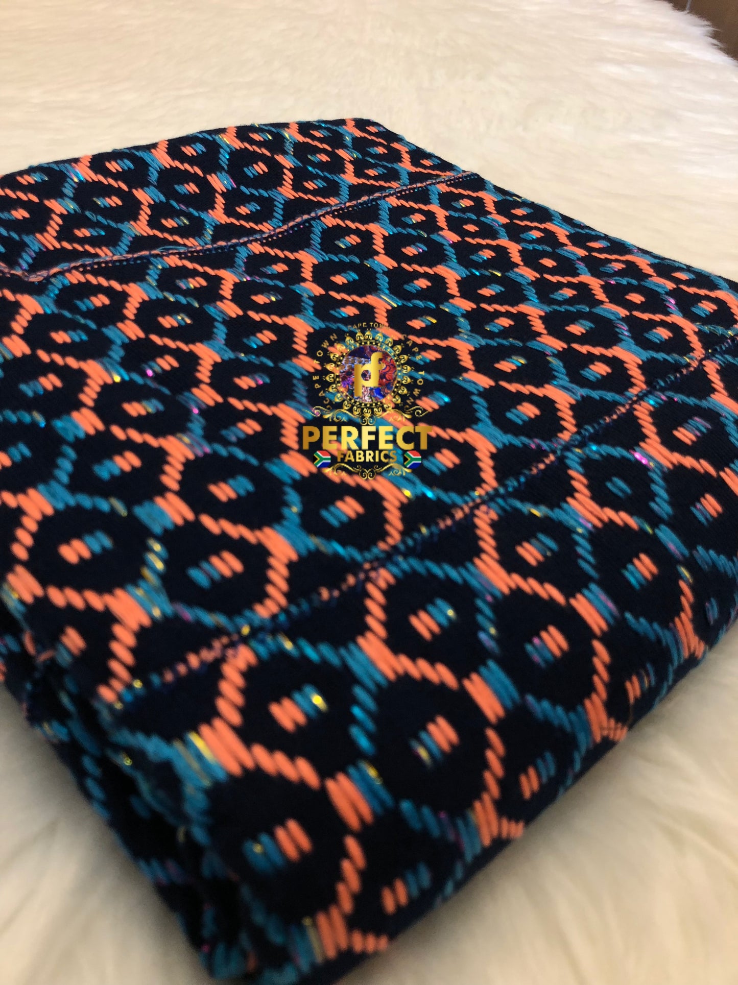 Blue Tones & Peach Ashanti Kente
