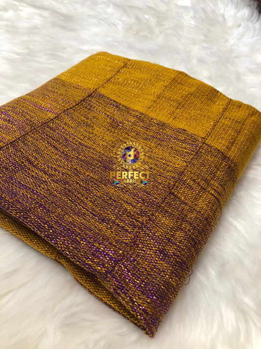 Purple & Gold Ombre Shimmer Plain Kente