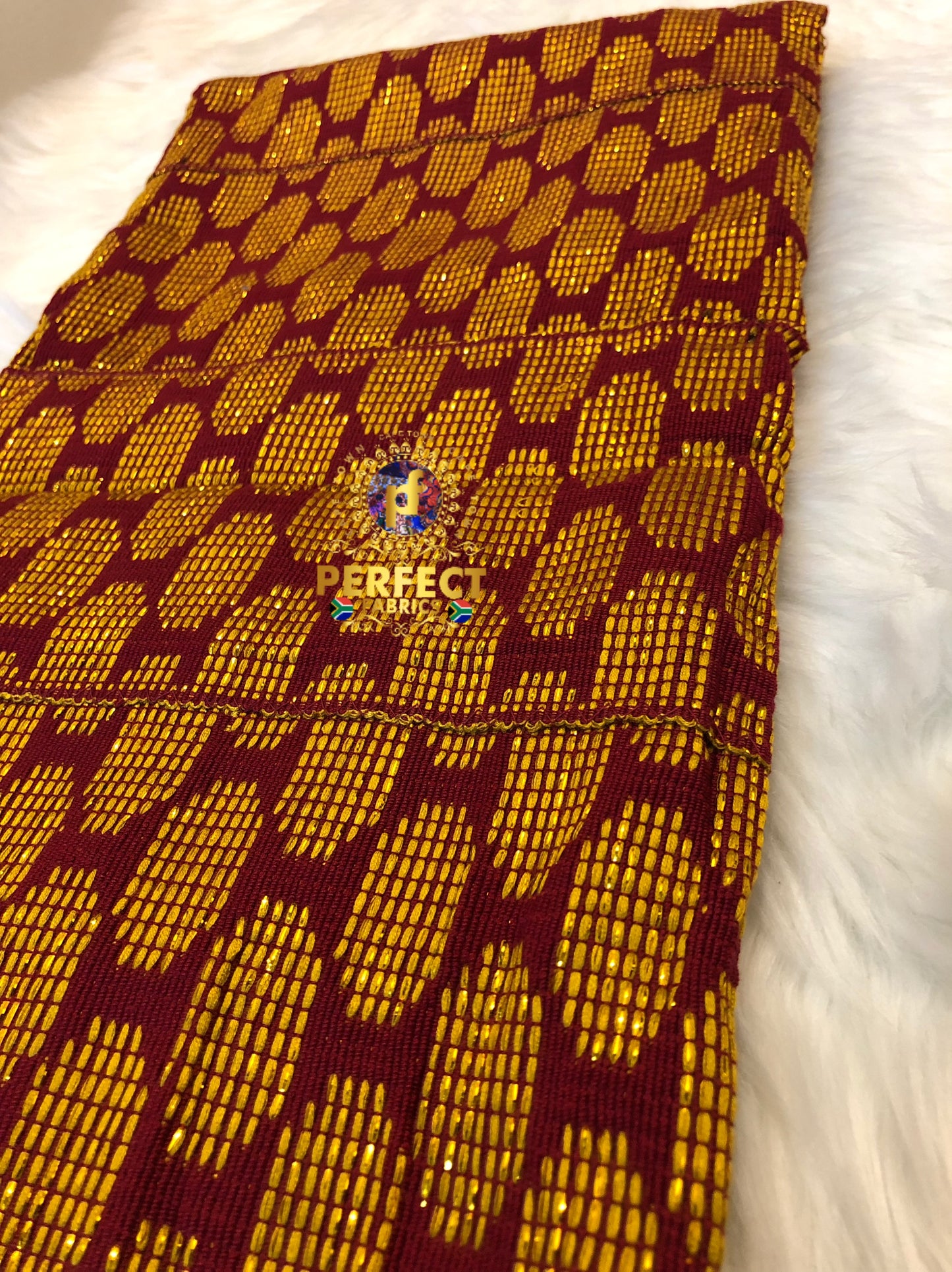 Maroon & Gold Ashanti Kente