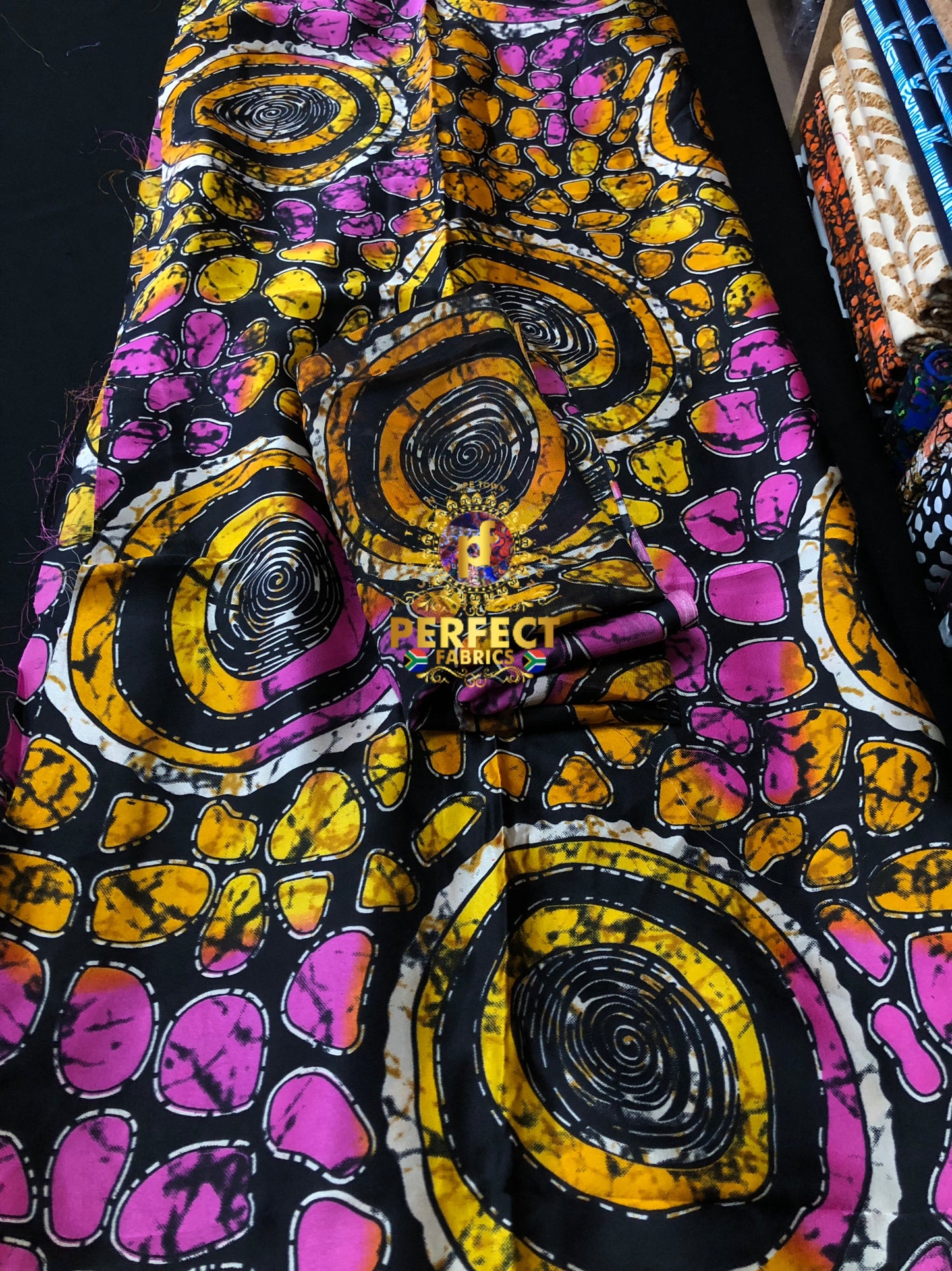 Gold & Pink Adire Silk Set