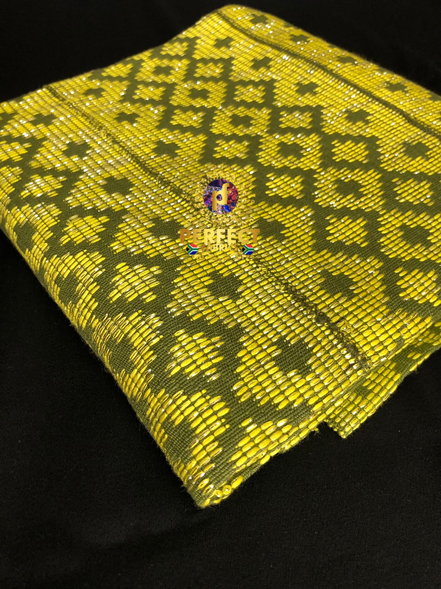 Yellow Green & Olive Ashanti Kente