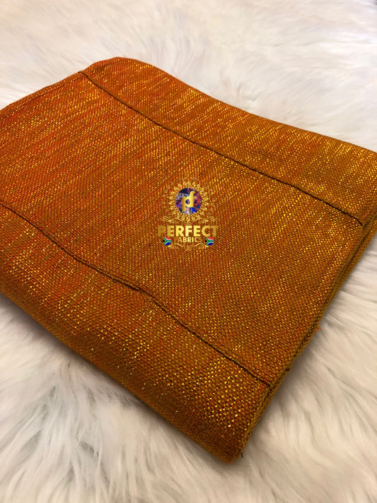 Orange & Gold Ombre Shimmery Plain Ashanti Kente