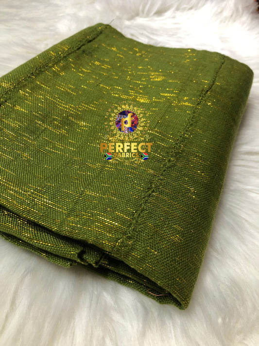 Ashanti - Olive with Gold Shimmery Plain