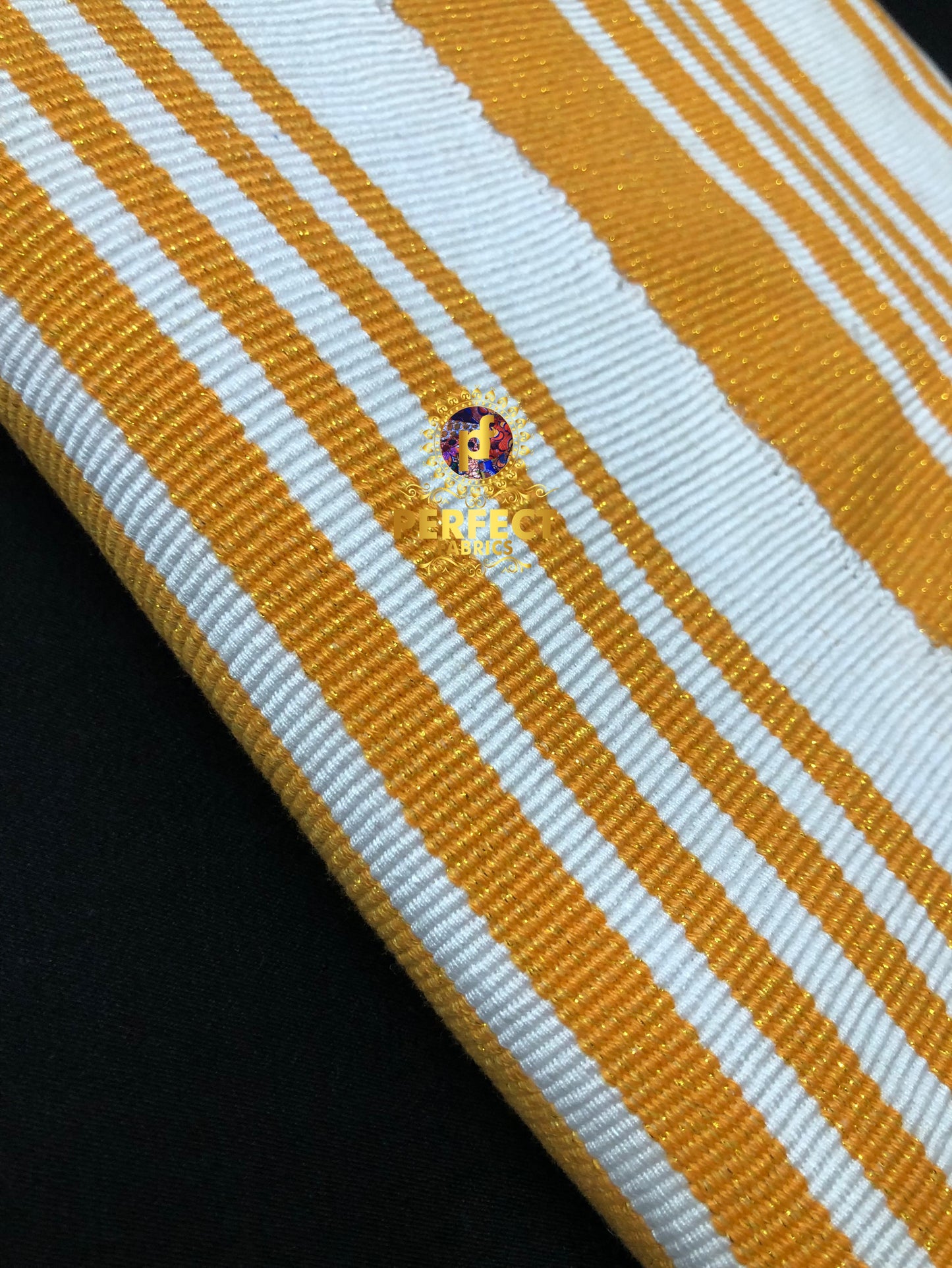 White & Gold Fugu Kente