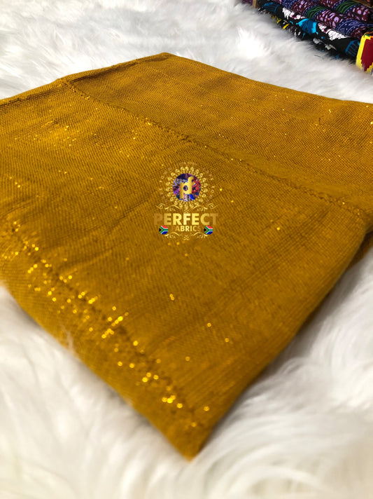 Gold Shimmery Plain Kente