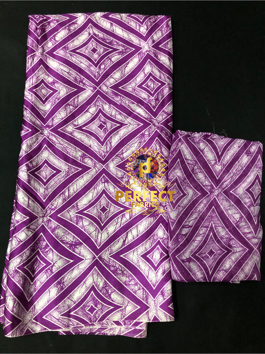 Purple Ankara Silk Set